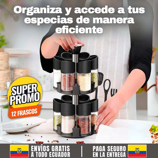 ESPECIERO GIRATORIO 2 NIVELES 🎁 12 FRASCOS🎁